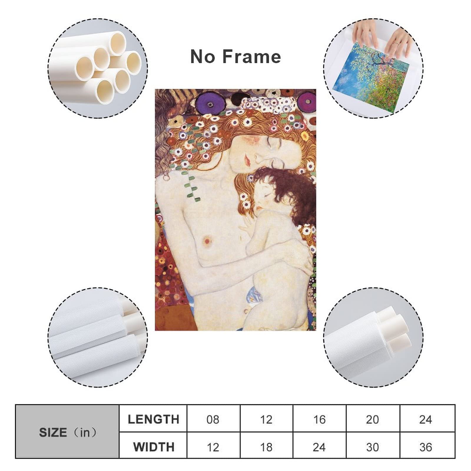 模写 グスタフ・クリムト 油彩キャンバス【母と子】 油彩画 模写 グスタフ・クリムト 油彩キャンバス【母と子】 油彩画